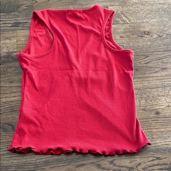 Red frilled tank top - Picture 2 of 2